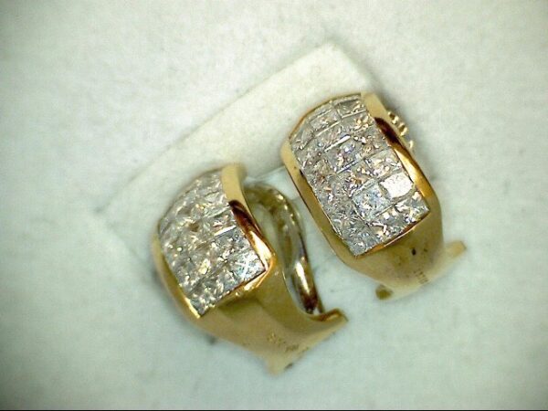 42/3,38ctGvvs Princesscut invisible sett Ohrschmuck (Ohrring Ohrstecker) OML10/G