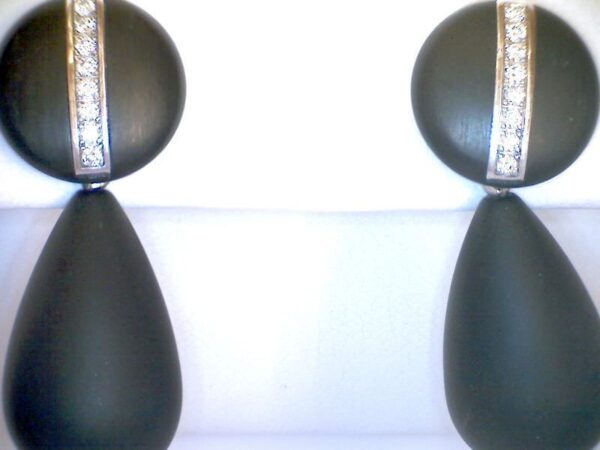Ohrstecker aus POM (Polyacetal) 2 Onyx-Tropfen Ohrschmuck (Ohrring Ohrstecker) 479854W