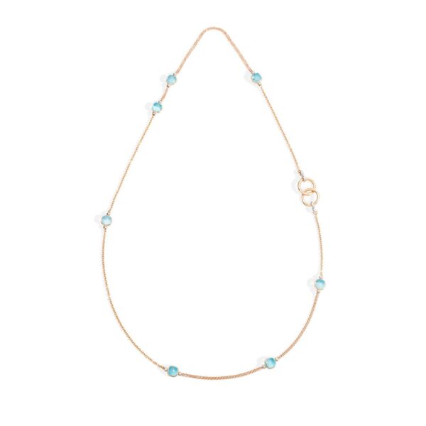 Pomellato Collier Nudo RG/WG Sky Blue Topaz 90cm Kette - Collier PCB9052O6000000OY
