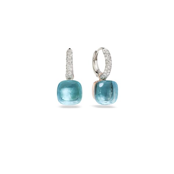 Pomellato Ohrringe Nudo WG/RG Drop Sky Blue Topaz Diamond Ohrschmuck (Ohrring Ohrstecker) POB4010O6000DB0OY