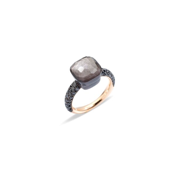 Pomellato Ring Nudo Classic RG/Titanium Obsidian Black Diamond Ring PAB9050OT000DBKOS