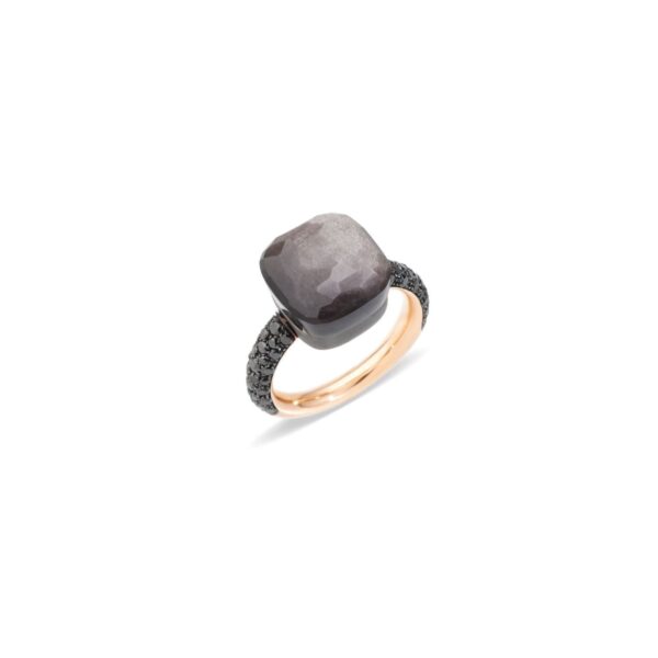 Pomellato Ring Nudo Maxi RG/Titanium Obsidian Black Diamond Ring PAB4011OT000DBKOS