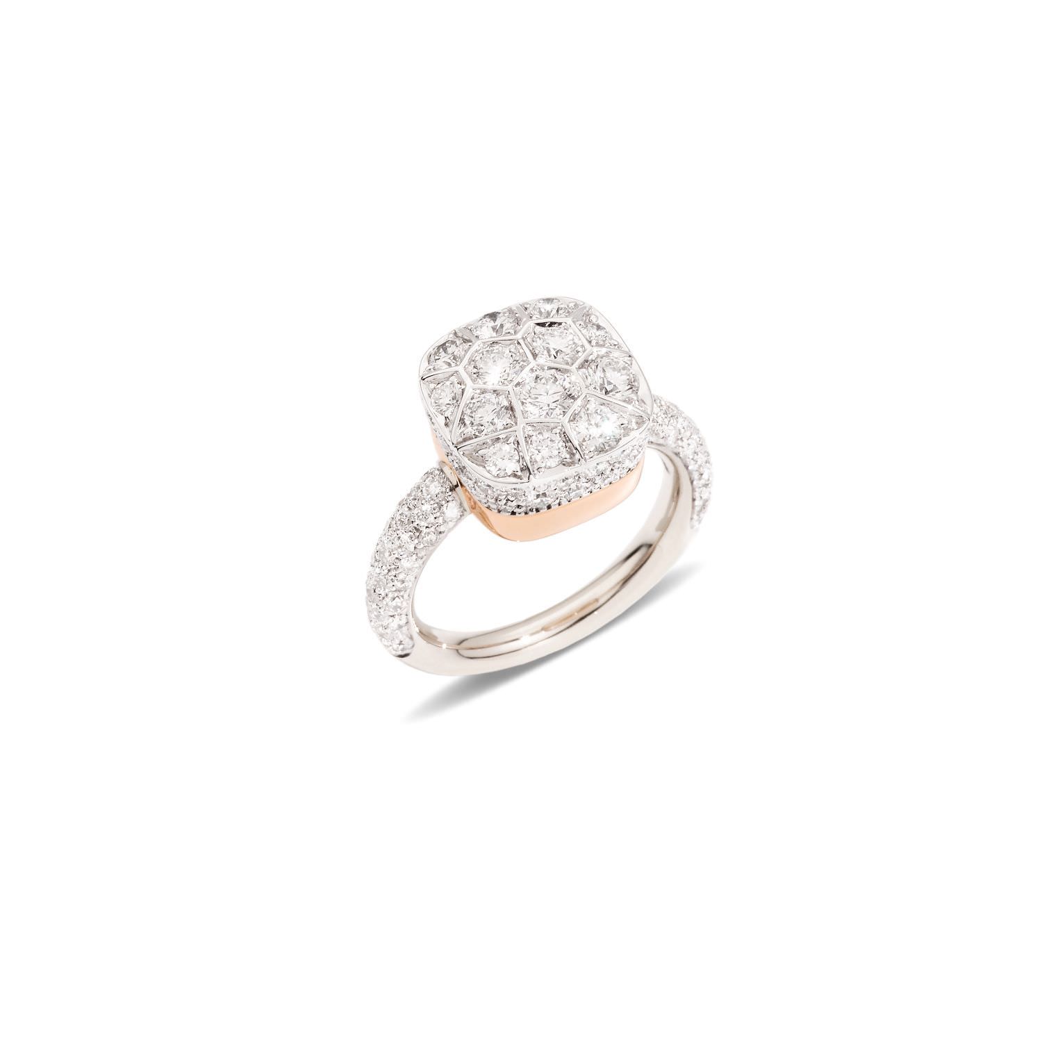 Pomellato Ring Nudo Maxi Solitaire WG/RG Diamond Ring PAB7041O6000DB000