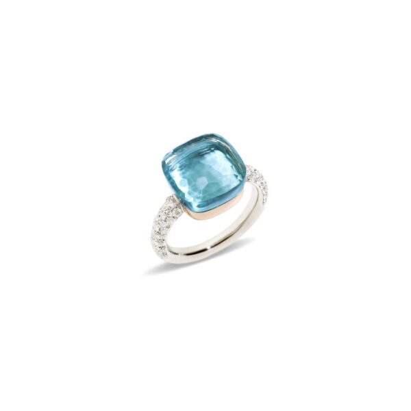 Pomellato Ring Nudo Maxi WG/RG Sky Blue Topaz Diamond Ring PAB4010O6000DB0OY