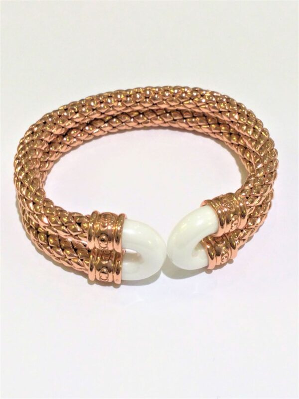SALE 25%: Chimento roségold plattiert mit weisser Keramik Armreif 1BQ5833