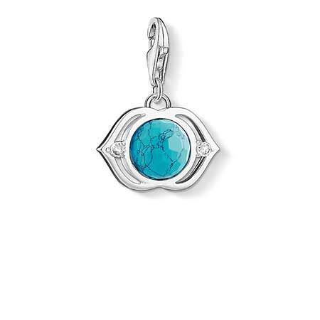 SALE 25%: Thomas Sabo Charm-Anhänger Türkiser Lotos" Anhänger 1328-060-17