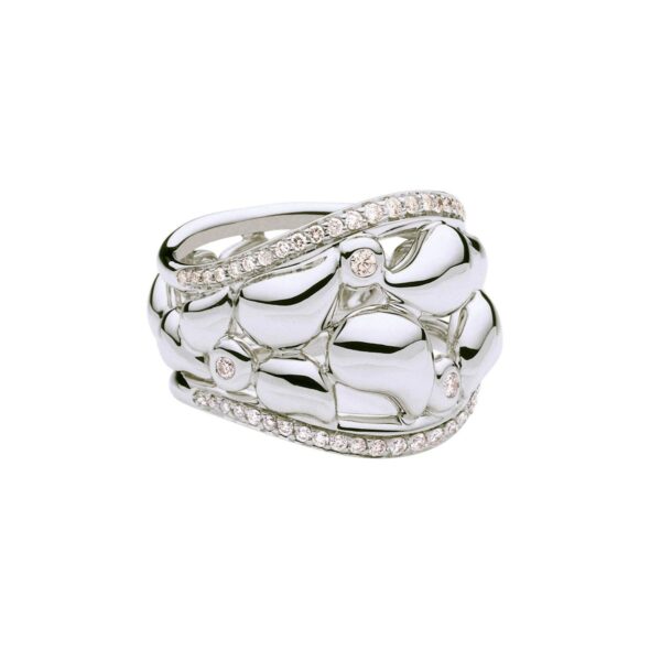 SALE 25%: Tamara Comolli Lace small Pavéline  Ring R.LAC.s.pl.wg