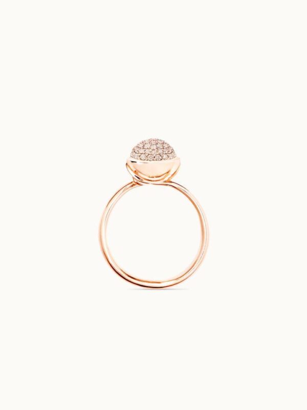 Tamara Comolli Bouton small brown pavé Ring R.BOU.s.pD.rg