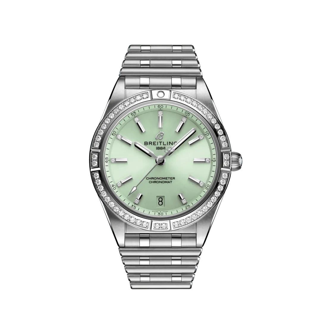 SALE 25%: Breitling Chronomat Mintgrün  A10380591L1A1