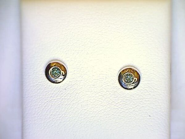 2 BRILLANTEN 0,06 CT BLAU Ohrschmuck (Ohrring Ohrstecker) 01.20895.1360