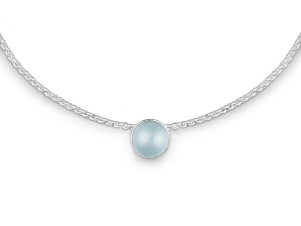 Blautopas Cabochon Kette - Collier 027080958