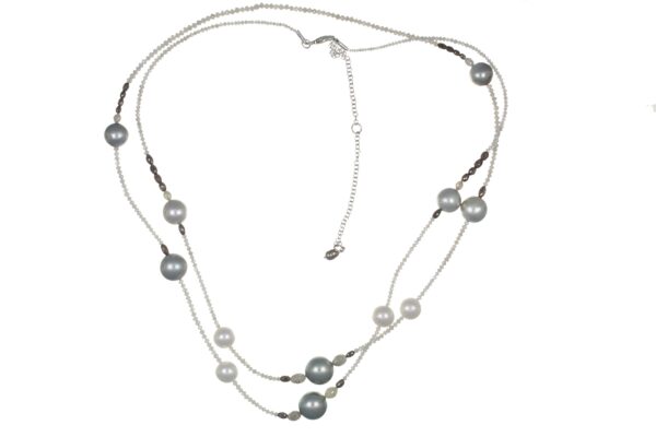 Diamanten Bead grau ca. 21,70 ct. Diamanten Rice braun ca. 7,50 ct. Diamanten Rice grau ca. 4,50 ct.  Kette - Collier 5.050.20249.7080.0001