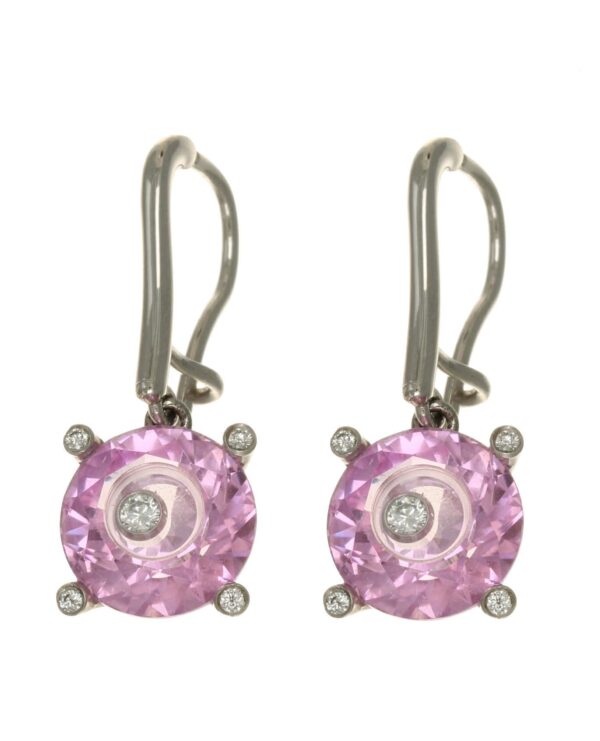 SALE 25%: Chopard SO HAPPY 2 Steine rosa Ohrschmuck (Ohrring Ohrstecker) 836231.0005