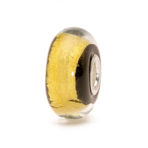 Trollbeads Schwarzes Gold! Muranoglas Armbandteil Charm 62015
