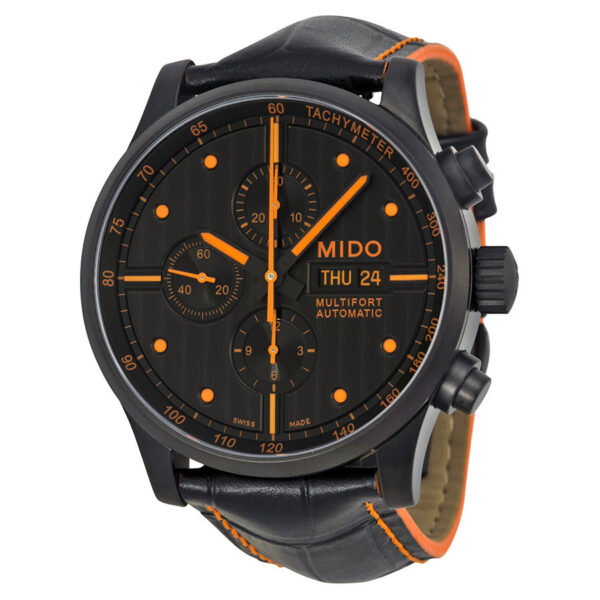 Mido Multifort Chrono Valjou Zifferblatt schwarz