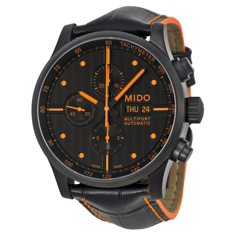 Mido Multifort Chrono Valjou Zifferblatt schwarz
