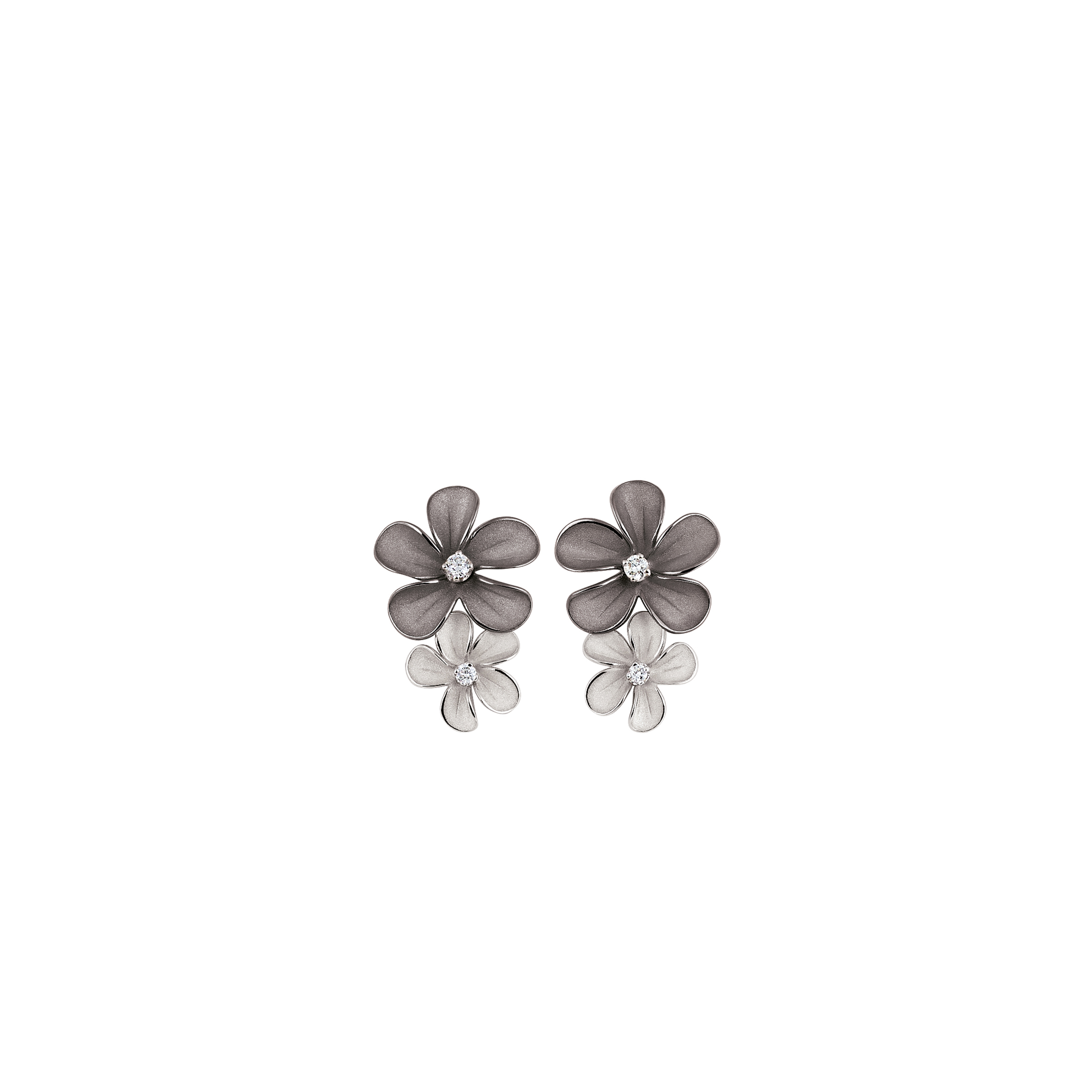 Annamaria Cammilli Cherry bloom Bianco Ice e Nero Lava Ohrschmuck (Ohrring Ohrstecker) GOR3768B