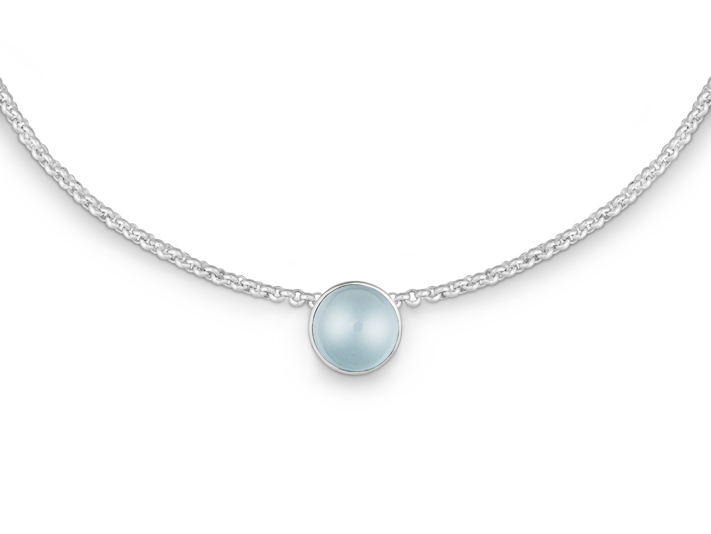 Blautopas Cabochon Kette - Collier 027080958