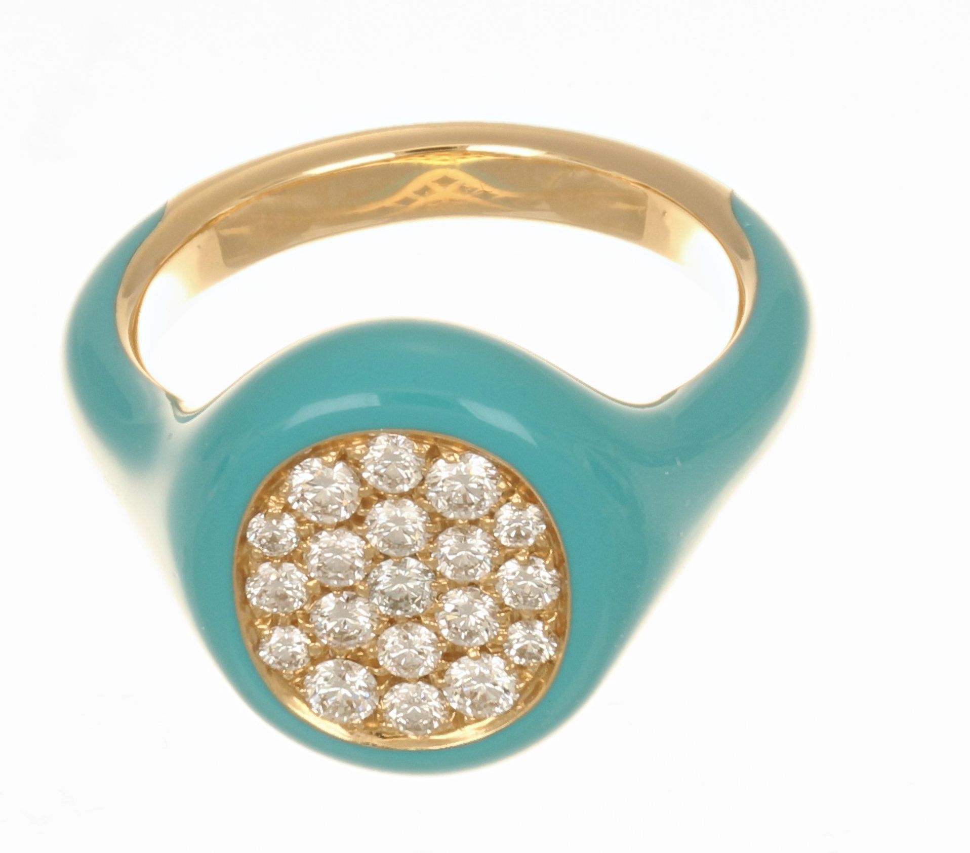 Böhnlein Kollektion Crivelli Emaille türkis Ring 000.4560rg