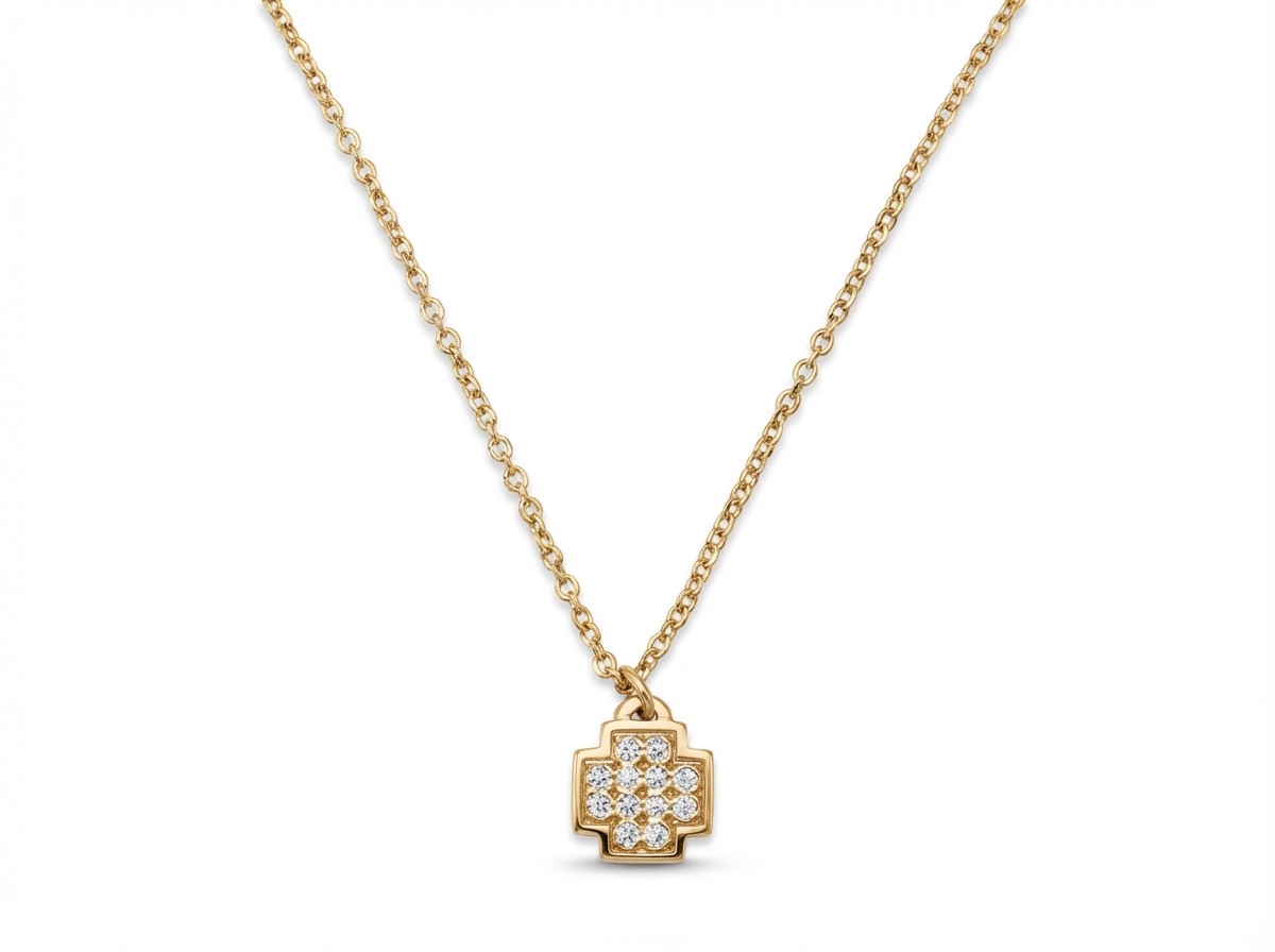 kleines Kreuz ausgefasst Kette - Collier 063471