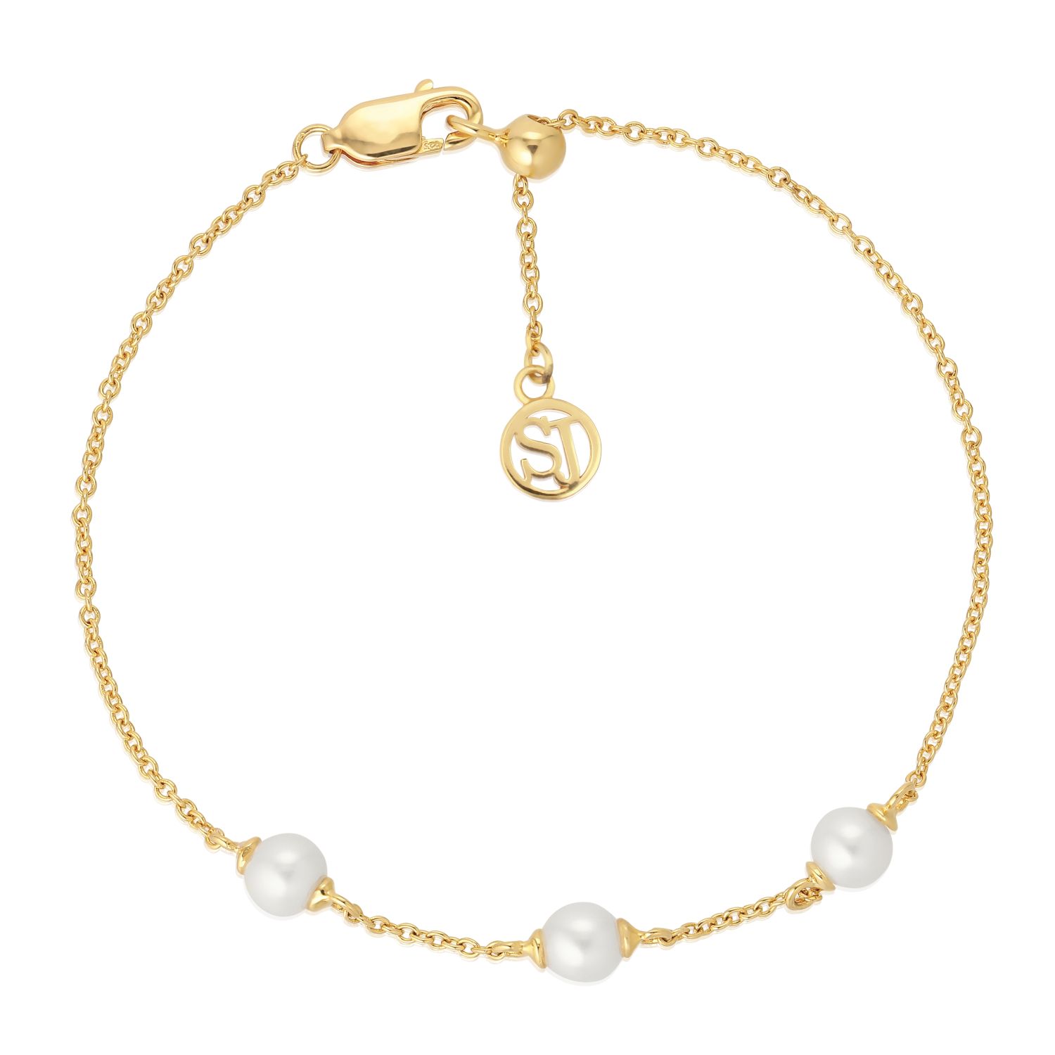 Padua Tre Zuchtperlen Armband SJ-B22225-P-YG