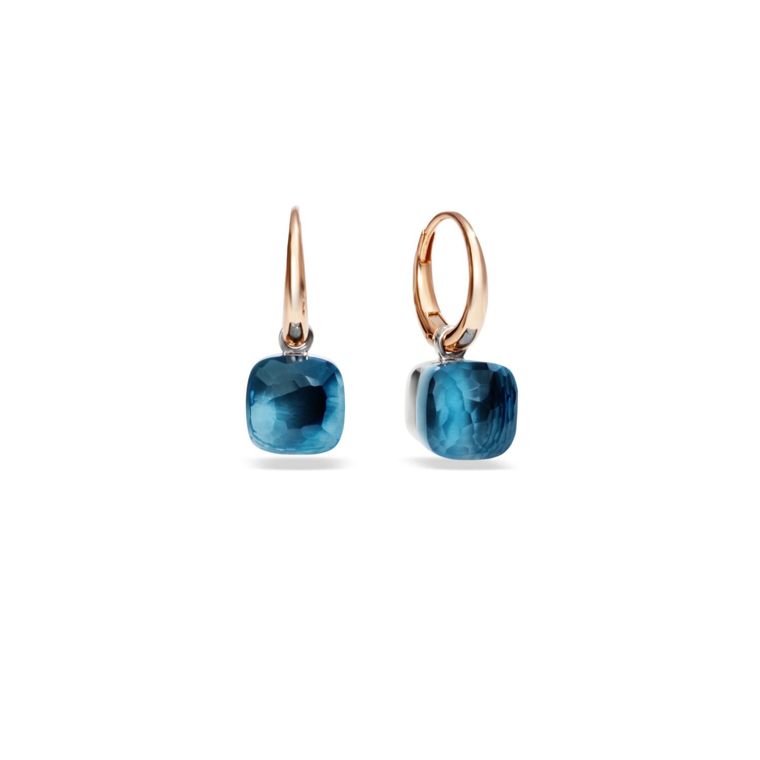 Pomellato Ohrringe Nudo Petit RG/WG Drop Blue London Topaz Ohrschmuck (Ohrring Ohrstecker) POB2010O6000000TL