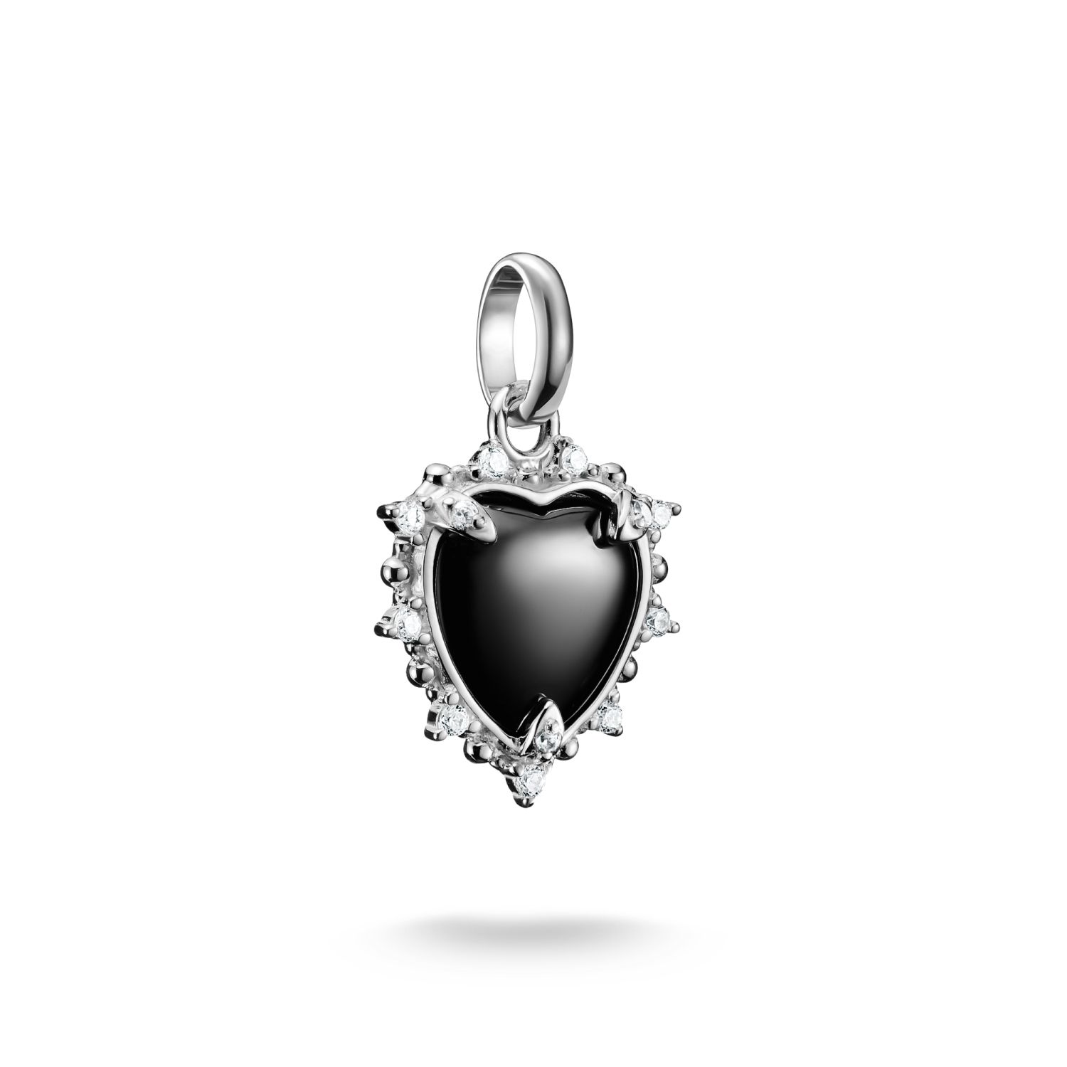 SALE 25%: Herz mit schwarzem Stein  Anhänger CC1286-643-11
