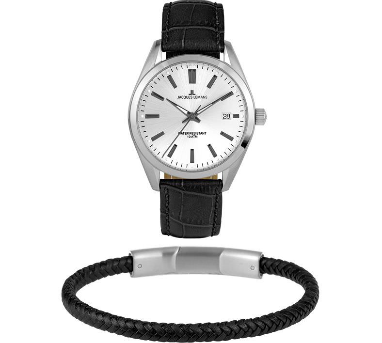 SALE 25%: Jacques Lemans Armbanduhr  1-2143B-SET
