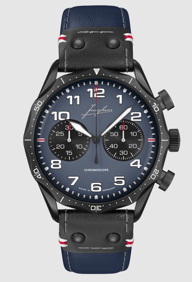 SALE 25%: Junghans Meister Pilot Chronoscope Navy Blue   027.3396.00