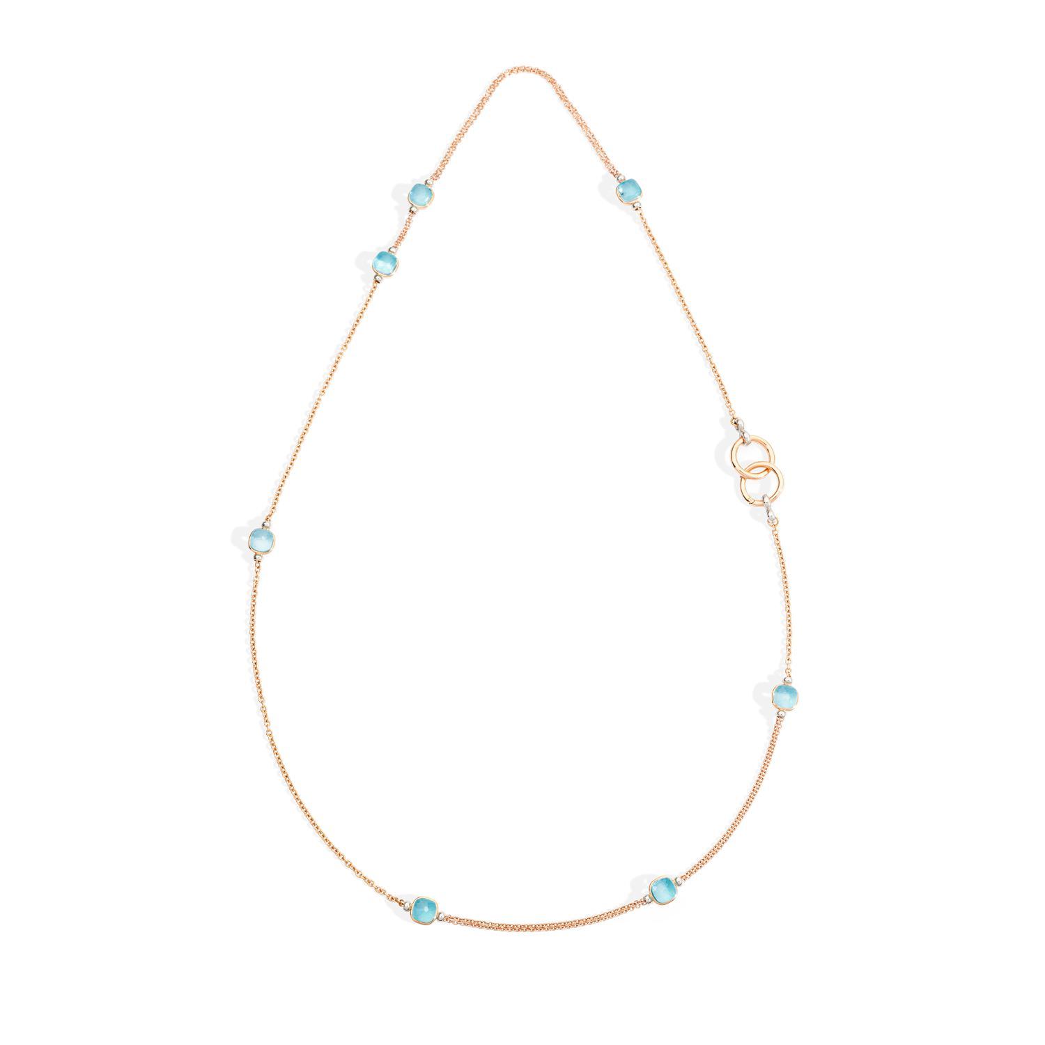 SALE 25%: Pomellato Collier Nudo RG/WG Sky Blue Topaz 90cm Kette - Collier PCB9052O6000000OY