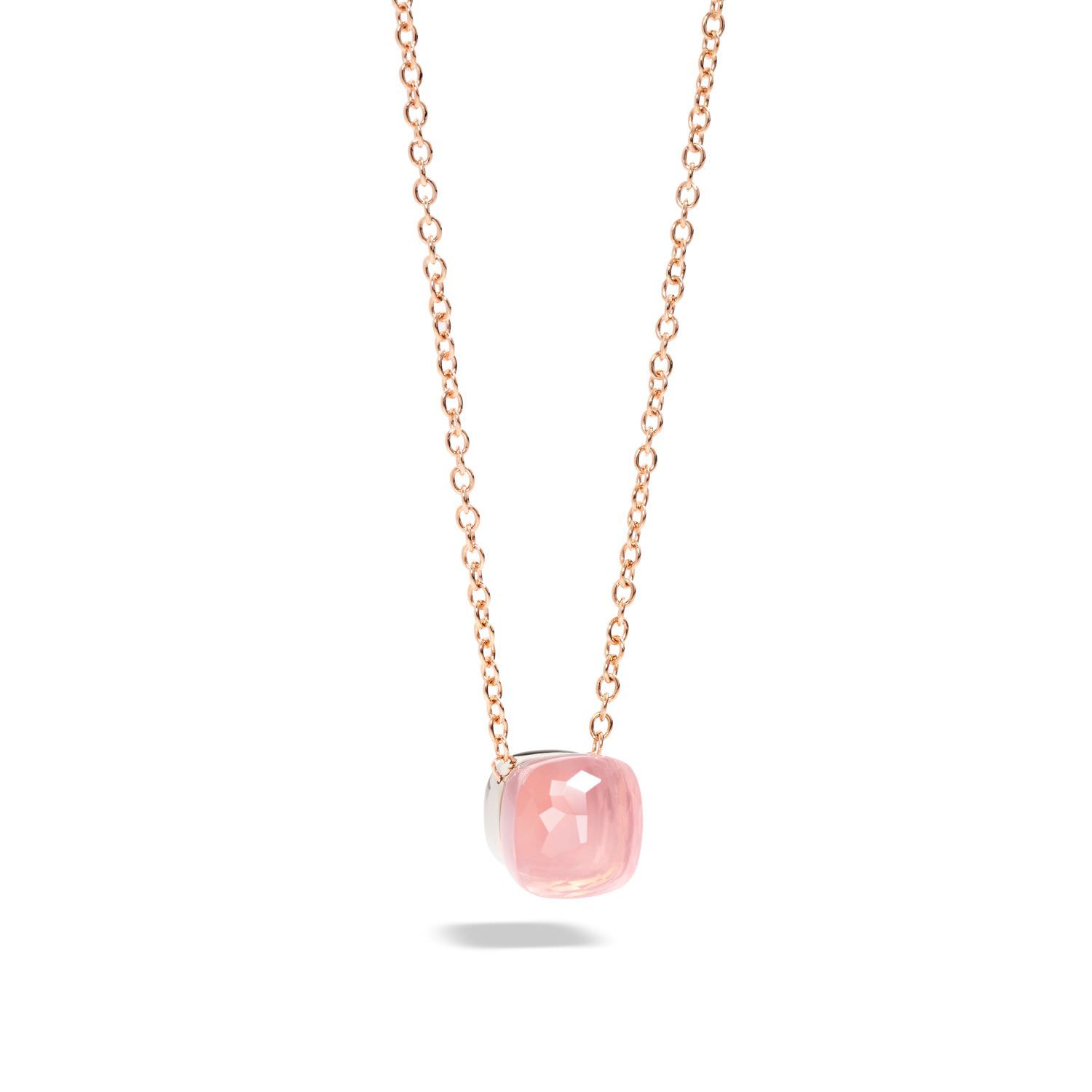 SALE 25%: Pomellato Collier Nudo WG/RG Anhänger Rose Quartz/Chalcedony Kette - Collier PCB6012O600000CQR