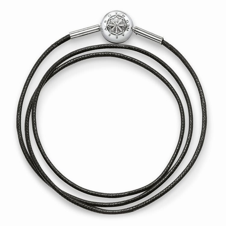SALE 25%: Thomas Sabo 19cm schwarz Baumwollband KARMA - Ringweite 19 Armband KA0003-653-11-L19