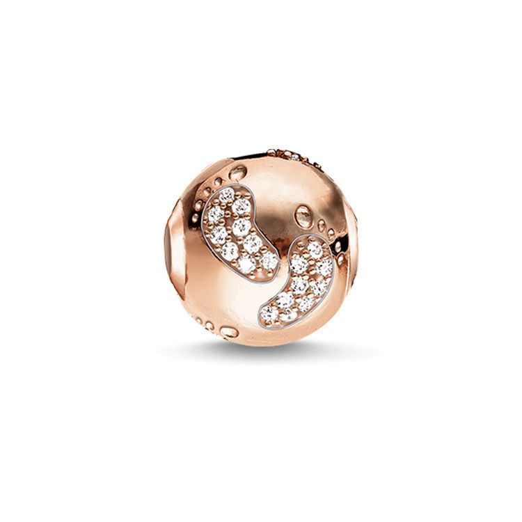 SALE 25%: Thomas Sabo Bead Baby Fußabdruck rosé Armbandteil Charm K0156-416-14