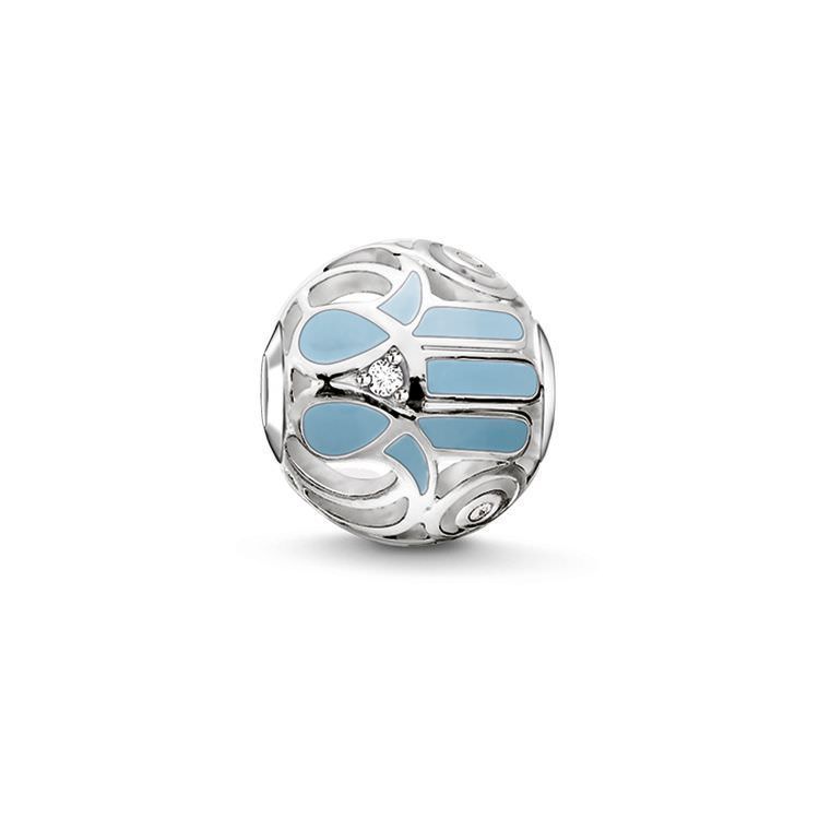 SALE 25%: Thomas Sabo Bead Blaue Fatimas Hand Armbandteil Charm K0208-041-31