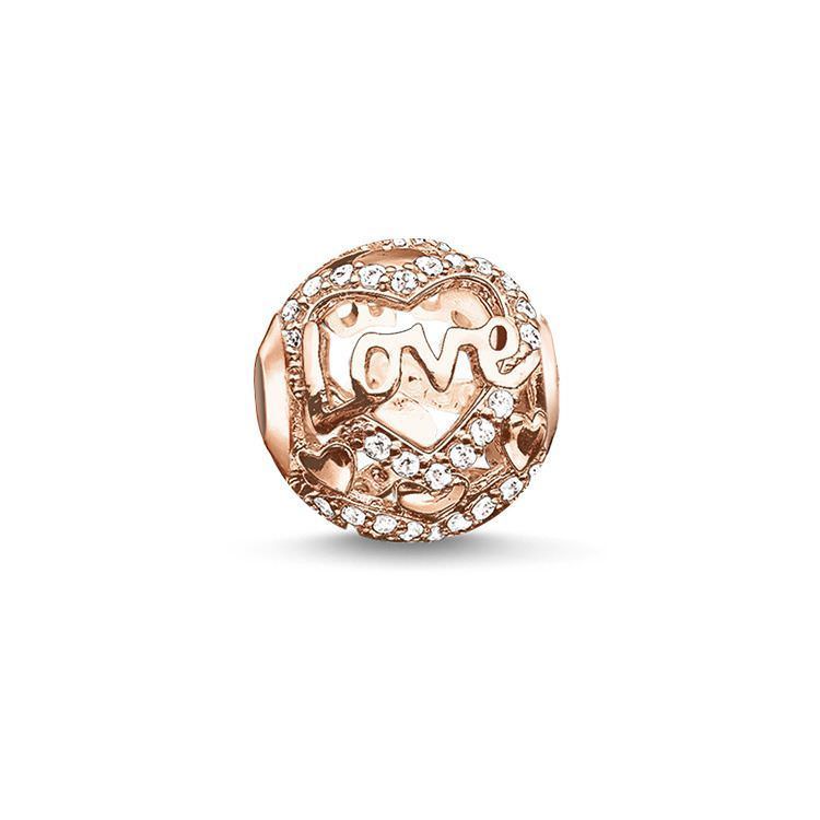 SALE 25%: Thomas Sabo Bead Heart of love rosé Armbandteil Charm K0176-416-14