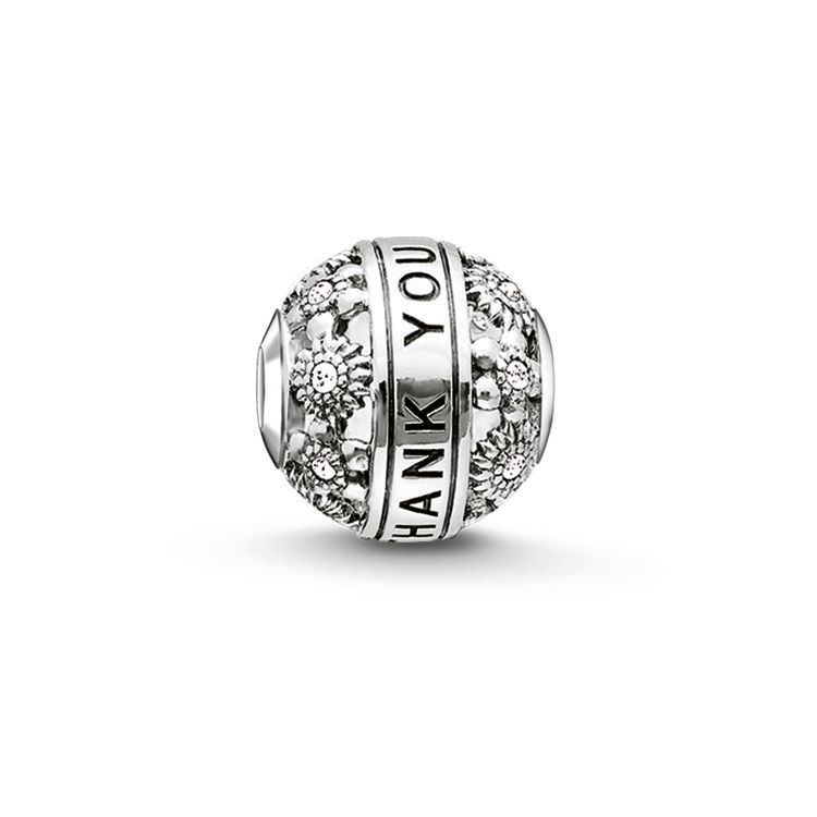 SALE 25%: Thomas Sabo Bead THANK YOU Armbandteil Charm K0213-643-14