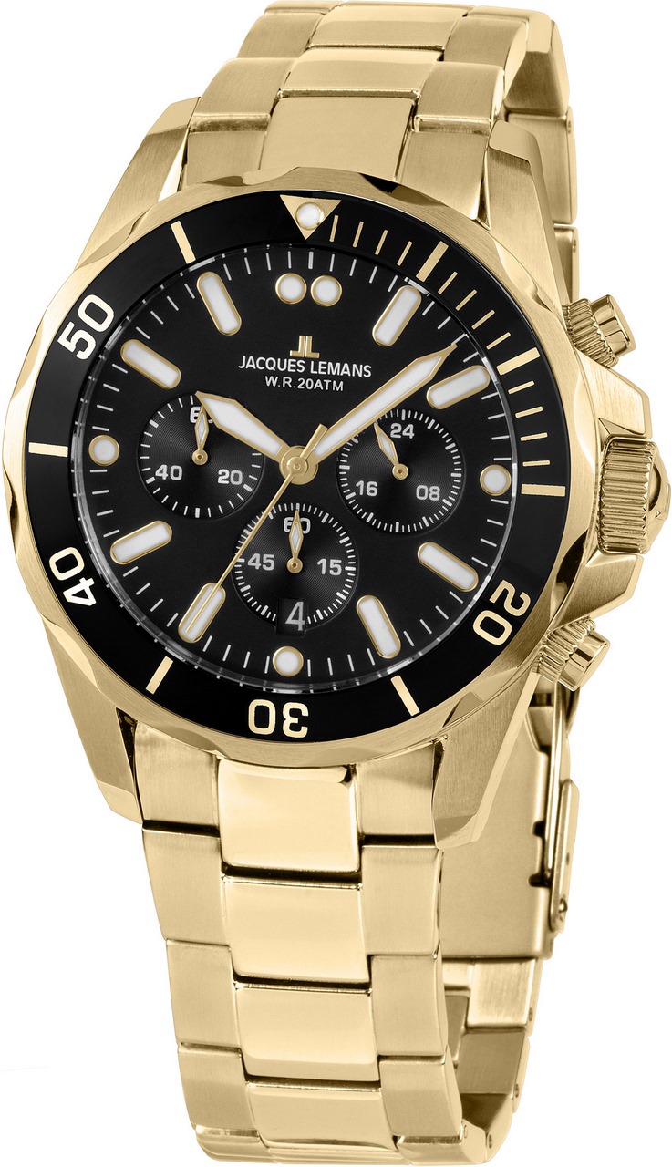 SALE 50%: Jacques Lemans Armbanduhr Edelstahl Goldfarbig   1-2091J