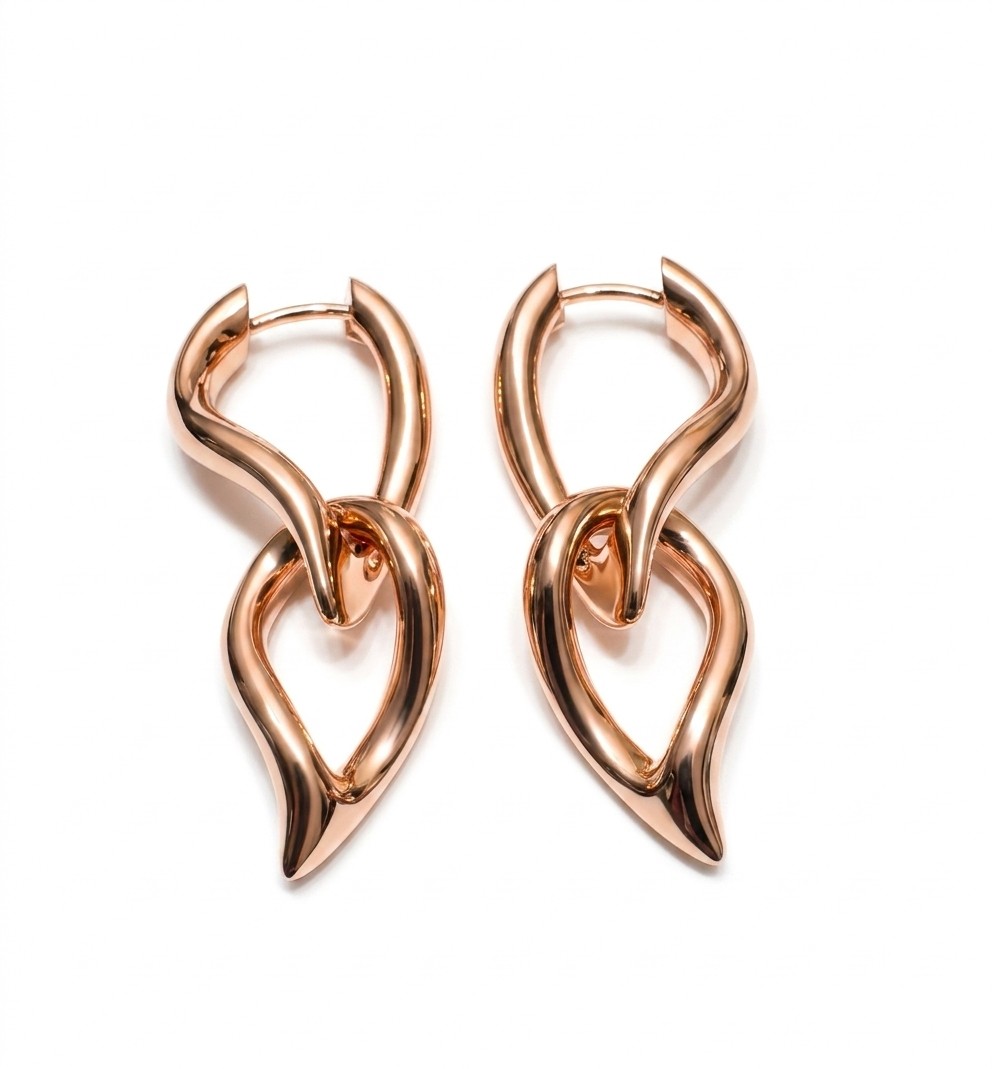 Tamara Comolli  Signature Dangling 2 Twisted Drops Ohrschmuck (Ohrring Ohrstecker) E.Sig.Ho.2TDr.rg