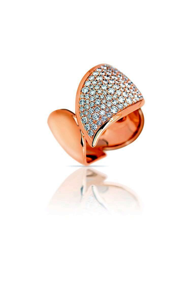 Tamara Comolli Signature Wave medium pavé Ring R.sig-Wave-m-p.RG