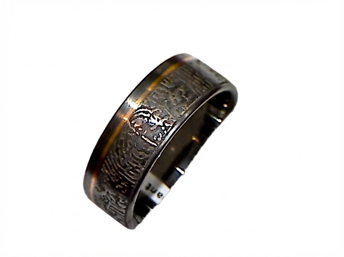 Tantalum Trauring Ring Fingerprint